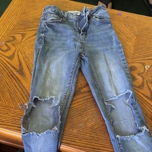 Denim&Co Blue Ripped Skinny Jeans